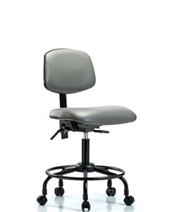 Neta ECOM Vinyl Desk Height Chair With Round Tube Base, Adjustable