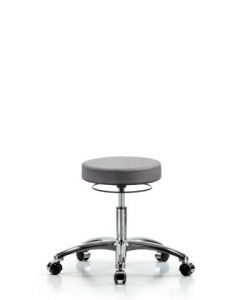 Neta ECOM Vinyl Desk Height Stool In Chrome Adjustable From 18.25-23.25 Inches