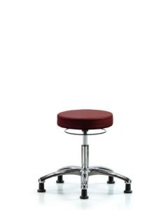 Neta ECOM Vinyl Desk Height Stool In Chrome Adjustable From 18.25-23.25 Inches