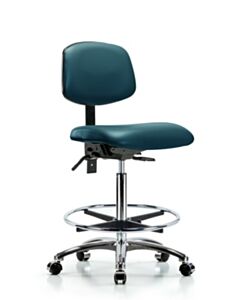 Neta ECOM Vinyl High Bench Height Chair In Chrome Adjustable