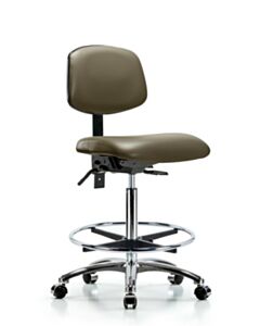 Neta ECOM Vinyl High Bench Height Chair In Chrome Adjustable