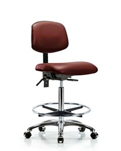 Neta ECOM Vinyl High Bench Height Chair In Chrome Adjustable
