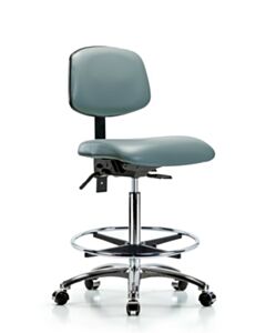 Neta ECOM Vinyl High Bench Height Chair In Chrome Adjustable