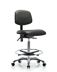 Neta ECOM Vinyl High Bench Height Chair In Chrome Adjustable