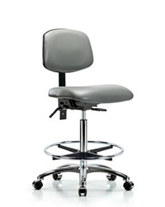 Neta ECOM Vinyl High Bench Height Chair In Chrome Adjustable