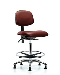 Neta ECOM Vinyl High Bench Height Chair In Chrome Adjustable