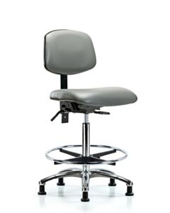 Neta ECOM Vinyl High Bench Height Chair In Chrome Adjustable