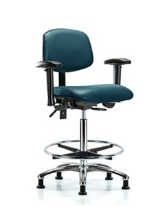 Neta ECOM Vinyl High Bench Height Chair In Chrome Adjustable