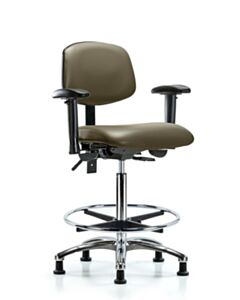Neta ECOM Vinyl High Bench Height Chair In Chrome Adjustable