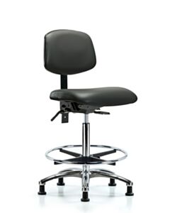 Neta ECOM Vinyl High Bench Height Chair In Chrome Adjustable