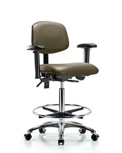 Neta ECOM Vinyl High Bench Height Chair In Chrome Adjustable