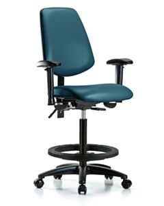 Neta ECOM Vinyl High Bench Height Chair With Medium Back, Adjustable