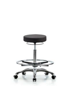 Neta ECOM Vinyl High Bench Height Stool In Chrome Adjustable From