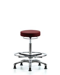 Neta ECOM Vinyl High Bench Height Stool In Chrome Adjustable From