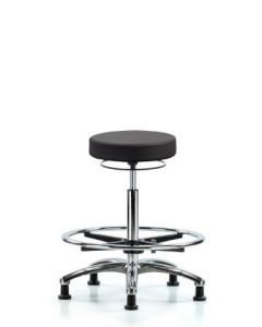 Neta ECOM Vinyl High Bench Height Stool In Chrome Adjustable From