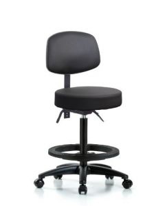 Neta ECOM Vinyl High Bench Height Stool With Adjustable Back
