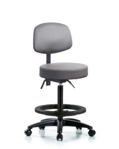 Neta ECOM Vinyl High Bench Height Stool With Adjustable Back
