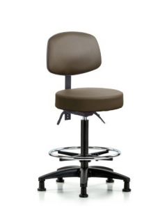 Neta ECOM Vinyl High Bench Height Stool With Adjustable Back