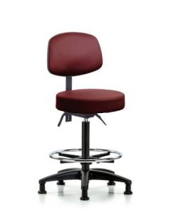 Neta ECOM Vinyl High Bench Height Stool With Adjustable Back