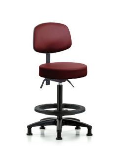 Neta ECOM Vinyl High Bench Height Stool With Adjustable Back