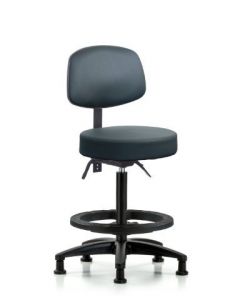 Neta ECOM Vinyl High Bench Height Stool With Adjustable Back