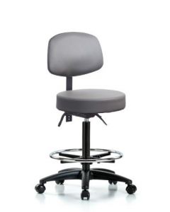 Neta ECOM Vinyl High Bench Height Stool With Adjustable Back
