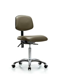 Neta ECOM Vinyl Medium Bench Height Chair In Chrome, Adjustable