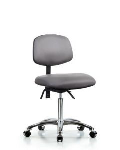 Neta ECOM Vinyl Medium Bench Height Chair In Chrome, Adjustable