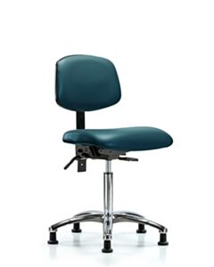 Neta ECOM Vinyl Medium Bench Height Chair In Chrome, Adjustable