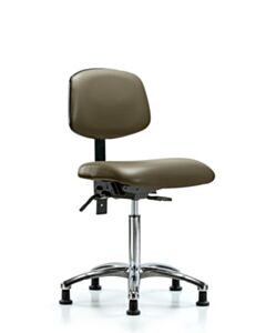 Neta ECOM Vinyl Medium Bench Height Chair In Chrome, Adjustable