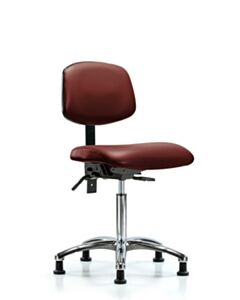 Neta ECOM Vinyl Medium Bench Height Chair In Chrome, Adjustable