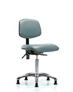 Neta ECOM Vinyl Medium Bench Height Chair In Chrome, Adjustable