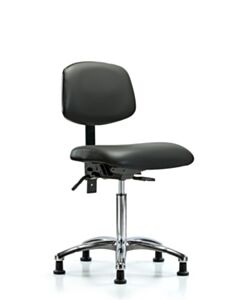 Neta ECOM Vinyl Medium Bench Height Chair In Chrome, Adjustable