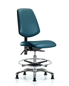 Neta ECOM Vinyl Medium Bench Height Chair With Medium Back In Chrome