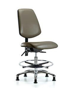 Neta ECOM Vinyl Medium Bench Height Chair With Medium Back In Chrome