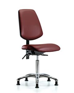 Neta ECOM Vinyl Medium Bench Height Chair With Medium Back In Chrome