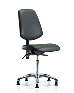 Neta ECOM Vinyl Medium Bench Height Chair With Medium Back In Chrome