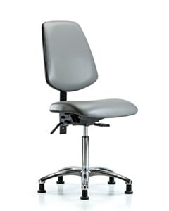 Neta ECOM Vinyl Medium Bench Height Chair With Medium Back In Chrome
