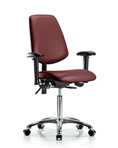 Neta ECOM Vinyl Medium Bench Height Chair With Medium Back In Chrome