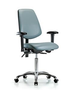 Neta ECOM Vinyl Medium Bench Height Chair With Medium Back In Chrome