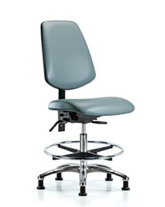 Neta ECOM Vinyl Medium Bench Height Chair With Medium Back In Chrome