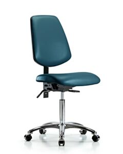 Neta ECOM Vinyl Medium Bench Height Chair With Medium Back In Chrome