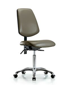 Neta ECOM Vinyl Medium Bench Height Chair With Medium Back In Chrome