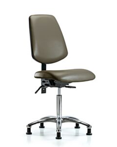 Neta ECOM Vinyl Medium Bench Height Chair With Medium Back In Chrome