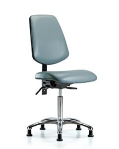 Neta ECOM Vinyl Medium Bench Height Chair With Medium Back In Chrome