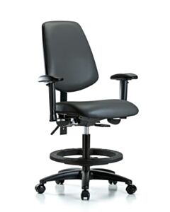 Neta ECOM Vinyl Medium Bench Height Chair With Medium Back, Adjustable