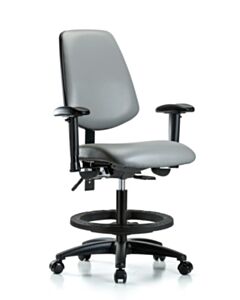 Neta ECOM Vinyl Medium Bench Height Chair With Medium Back, Adjustable