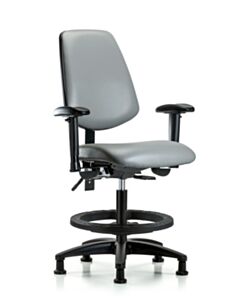Neta ECOM Vinyl Medium Bench Height Chair With Medium Back, Adjustable
