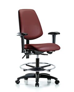 Neta ECOM Vinyl Medium Bench Height Chair With Medium Back, Adjustable