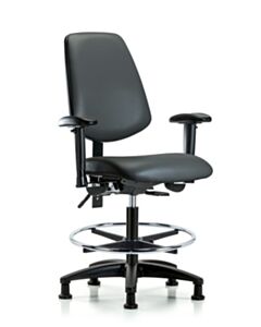 Neta ECOM Vinyl Medium Bench Height Chair With Medium Back, Adjustable